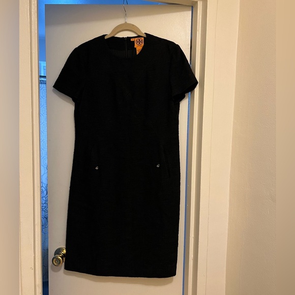 Tory Burch Tweed Dress In Black - Picture 2 of 6
